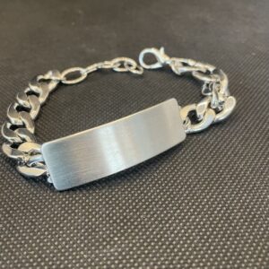 BRACCIALE CATENA ARGENTO E PLACCA