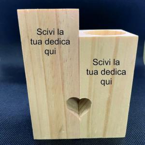 PORTA CANDELA LEGNO PERSONALIZZATA