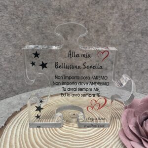 PUZZLE IN PLEXIGLASS SFONDO TRASPARENTE PERSONALIZZATO