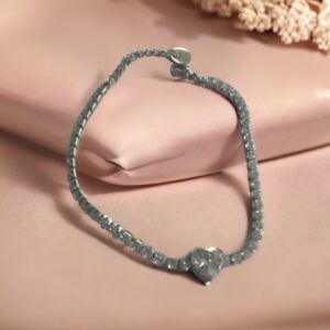 BRACCIALE STRASS CON CUORICINO con iniziale