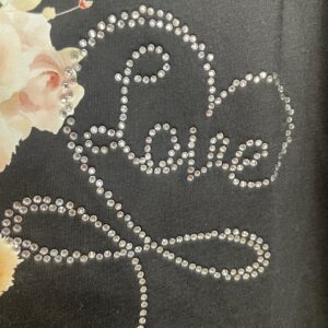 T-SHIRT NERA ORSETTO E STRASS