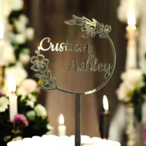 CAKE TOPPER PLEXIGLASS ORO MODELLO FIORI